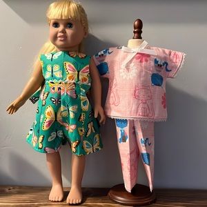 Doll Clothes - fits 18” doll - Romper and Pajamas